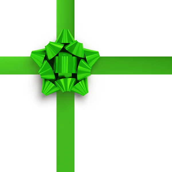 Green gift ribbons in perpendicular array — Stock Photo, Image