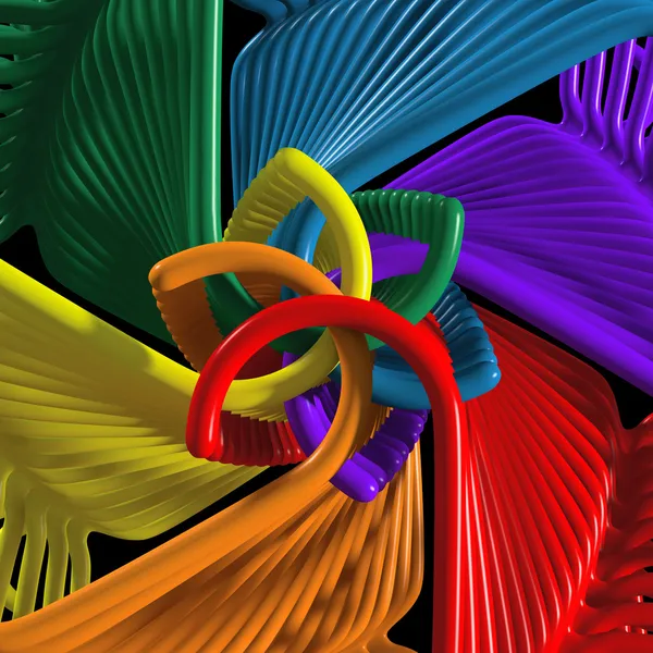 Kaeidoscope arrangement of colored hangers