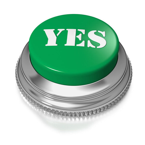 Yes button on white background