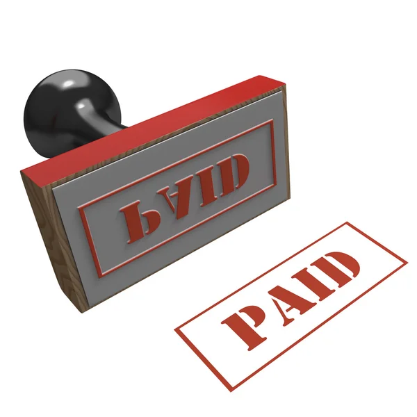 Paid red rubber stamp — Stock Photo, Image