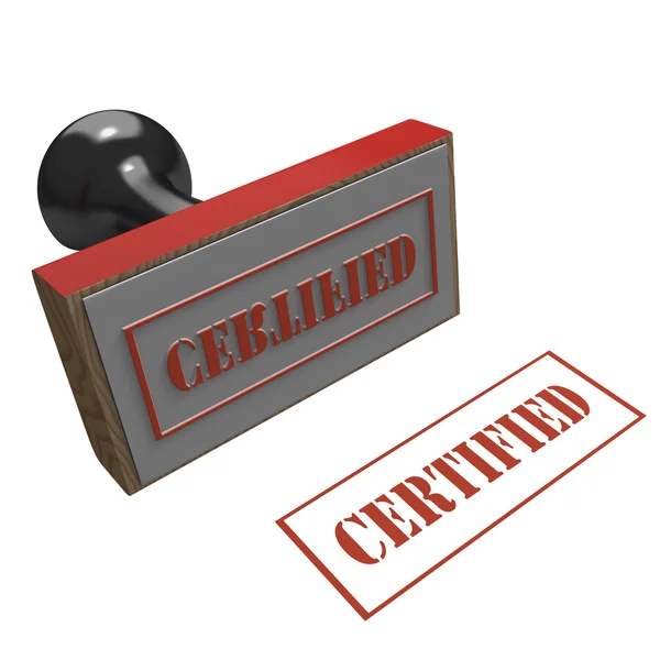 Carimbo de borracha vermelho certificado — Fotografia de Stock