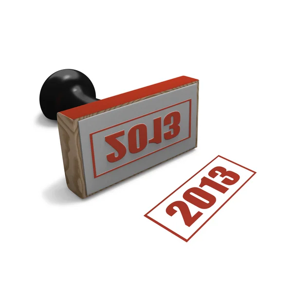 Rubber office stamp indicating year 2013 — Stok fotoğraf