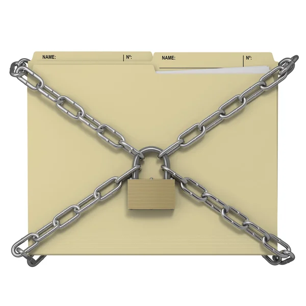 Symbolic locked manila office folder — Stock Photo, Image