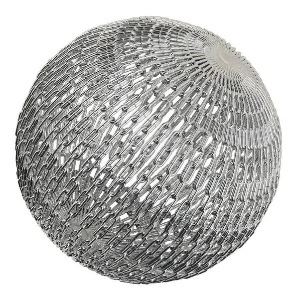 Globe made of chrome chains — Stock Photo, Image