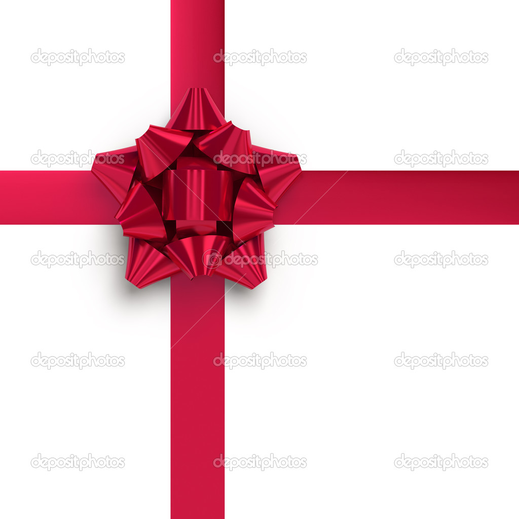 Red gift ribbons in perpendicular array