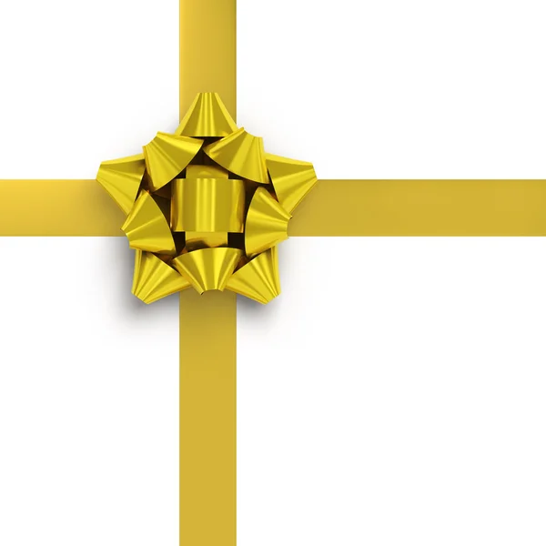 Yellow gift ribbons in perpendicular array — Stock Photo, Image