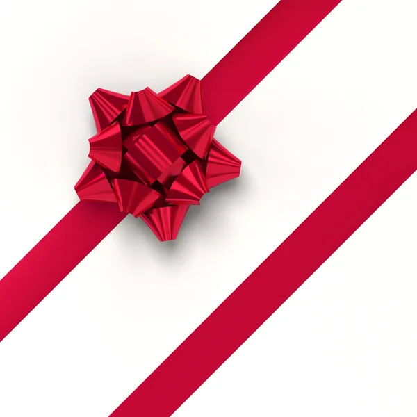 Red gift ribbons in diagonal array — Stock Photo, Image