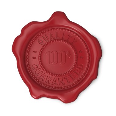 Red quality guaranteed wax seal clipart