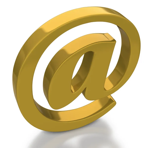 Символ электронной почты с отражением на белом фоне — стоковое фото
