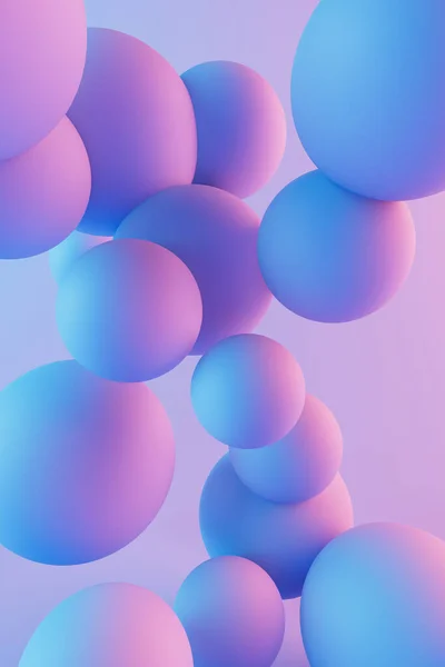 Beyaz küreli soyut kompozisyon, modern pastel renk, pembe ve mavi ışık, arka plan tasarımı. 3B Hazırlama.
