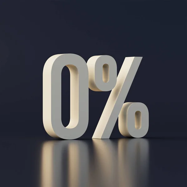 Minimalistyczna Kompozycja Zero Procent Ciemnoniebieskim Tle Ilustracja Reklamy Lub Banera — Zdjęcie stockowe