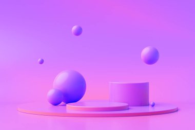 Arkaplan 3D canlandırma sahnesi podyum, en düşük ürün görüntüleme sahnesi sahne ve geometrik şekil nesnesi. 3B Hazırlama