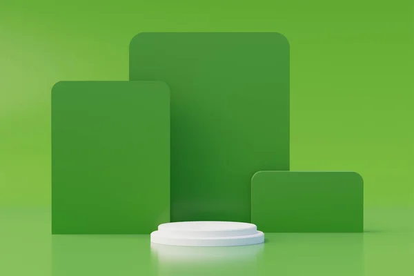 Abstract Green Background Geometric Shape Podium Product Minimal Concept Rendering — ストック写真