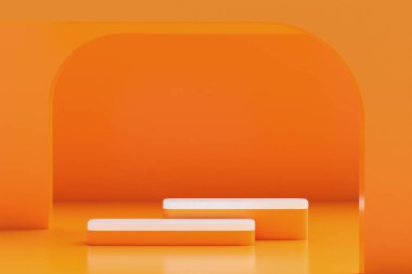 Arkaplan 3D canlandırma sahnesi podyum, en düşük ürün görüntüleme sahnesi sahne ve geometrik şekil nesnesi. 3B Hazırlama