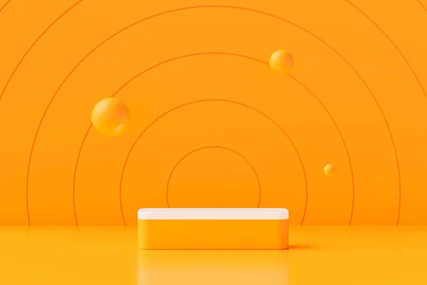 Background 3d render scene with podium, minimal product display mock up scene and geometric shape object. 3D Rendering