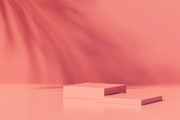 Background 3D scene with podium, minimal product display mock up scene and geometric shape object. 3D Rendering