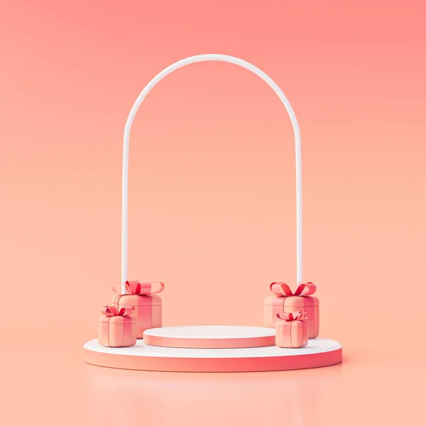 Love Background Concept Mock Scene Podium Geometry Shape Valentine Day — Fotografia de Stock