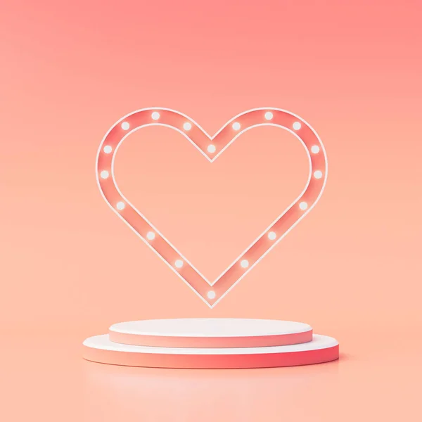 Love Background Concept Mock Scene Podium Geometry Shape Valentine Day — Stockfoto