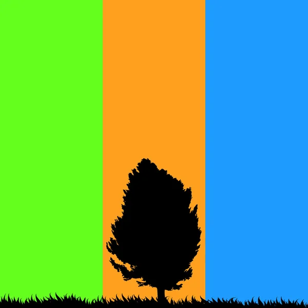 Seul arbre . — Image vectorielle