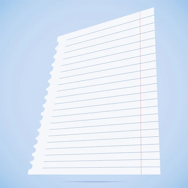 Notebook paper sheet. — Stock Vector