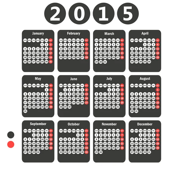 カレンダー 2015 年. — ストックベクタ