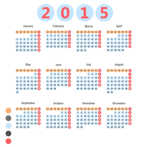 Calendrier 2015 . — Image vectorielle