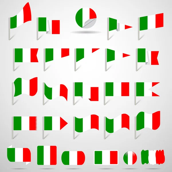 Bayraklar, İtalya — Stok Vektör