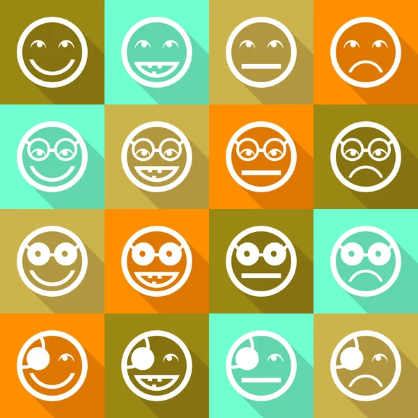 Smile face icons. — Stock Vector