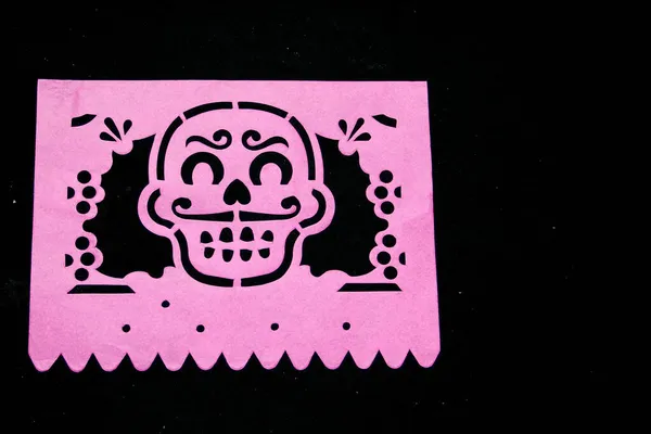 Papel Recortado Colores Forma Catrina Como Decoración Para Ofrenda Del — Foto de Stock