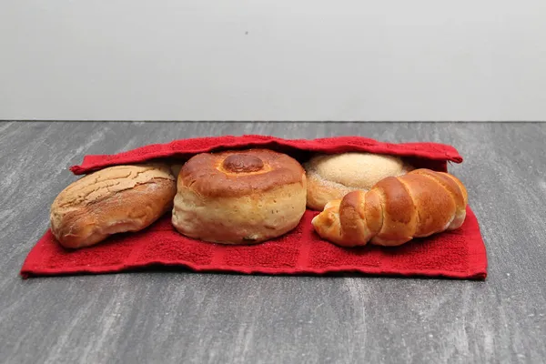 Pão Doce Bisquet Croissant Ojo Pancha Gusano Feitos Cozinha Mexicana — Fotografia de Stock