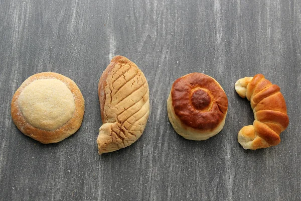Солодкий Хліб Bisquet Croissant Ojo Pancha Gusano Щойно Зроблені Мексиканської — стокове фото