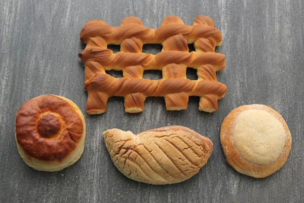 Mexikói Édes Kenyér Mint Keksz Croissant Reszelő Bolyhos Féreg Frissen — Stock Fotó