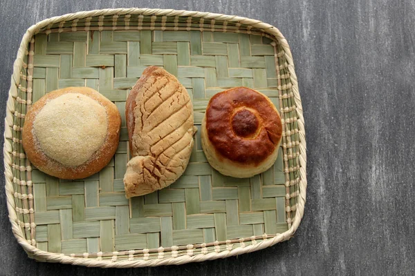 Mexikói Édes Kenyér Mint Keksz Croissant Reszelő Bolyhos Féreg Frissen — Stock Fotó