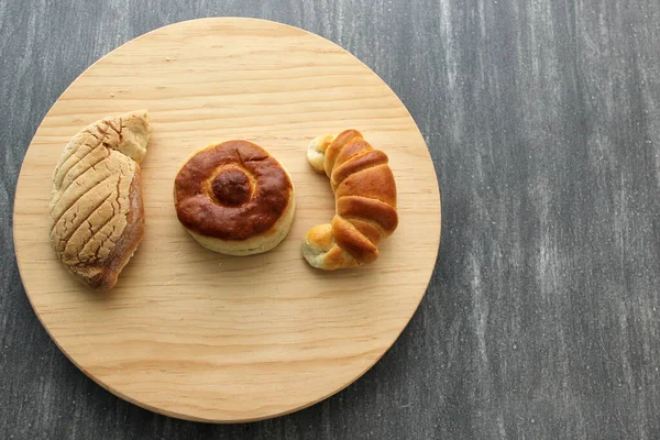 Mexikanisches Süßbrot Wie Kekse Croissant Reibe Und Flauschiger Wurm Frisch — Stockfoto