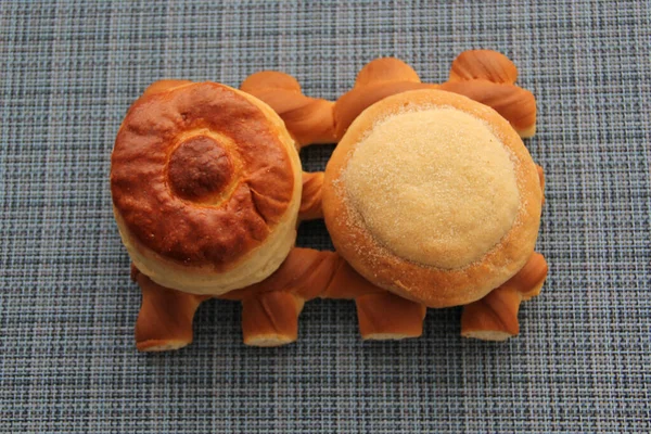 Pão Doce Mexicano Como Biscoito Croissant Ralado Verme Fofo Fresco — Fotografia de Stock