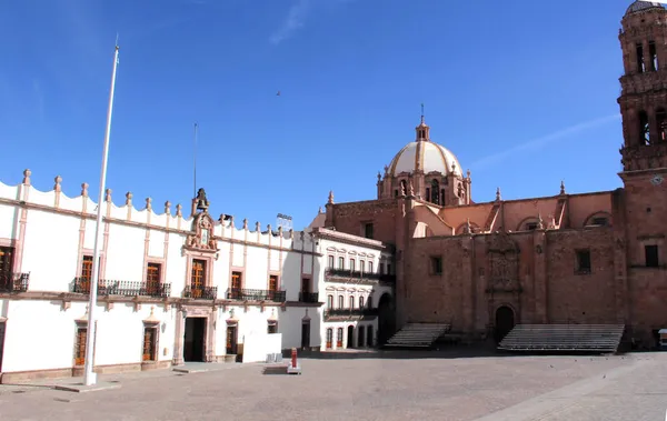Catedral Basílica Centro Ciudad Zacatecas México Primera Pintura Rodeada Edificios —  Fotos de Stock