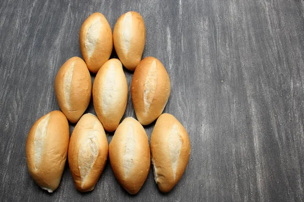 Fresco Delicioso Quente Acabado Fazer Mexicano Francês Bolilllo Pão Branco — Fotografia de Stock