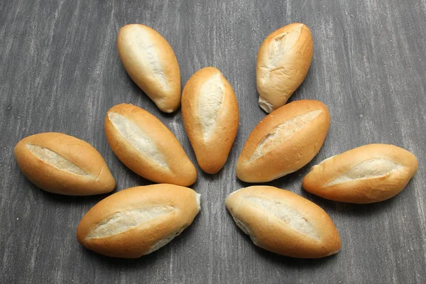 Delicious Fluffy Hot Crispy Mexican Bread Bolillo White Bread Loaf — Stock Photo, Image