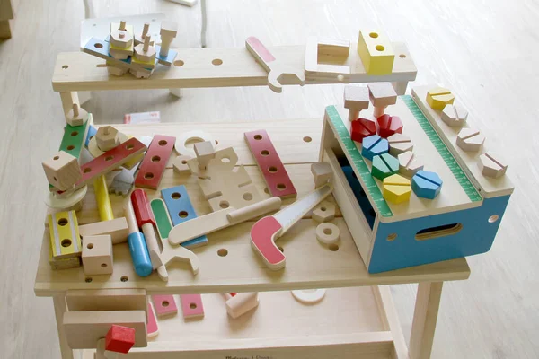 Spielzimmer Für Kinder Einem Haus Mit Spielzeug Wie Küche Tisch — Stockfoto