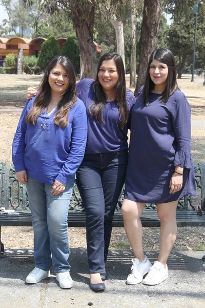 Three Professional Accomplished Confident Empowered Strong Latin Women Sisters Straight — Stock Photo, Image
