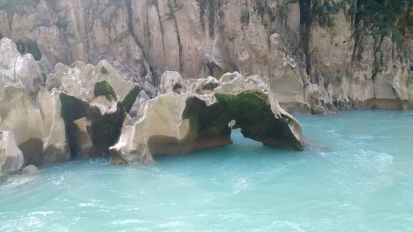 Wodospad Tamul Gminie Aquismn Huasteca Potosina Jest Krystalicznie Czysta Woda — Zdjęcie stockowe