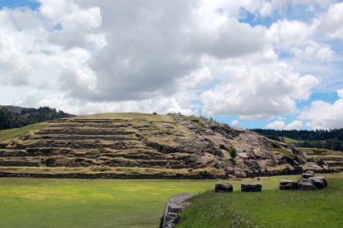 Sacsayhuaman, is a citadel on the northern outskirts of the city of Cusco, Peru, the historic capital of the Inca Empire. The complex was built by the Inca dry stone walls constructed of huge