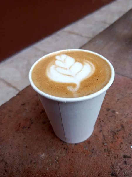 Cappuccino Espresso Based Coffee Drink Originated Italy Prepared Steamed Milk —  Fotos de Stock