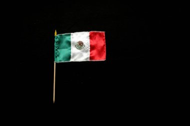 Flag of Mexico one of the Mexican national symbols with the colors green, white, red and a national shield with an eagle devouring a snake to celebrate the independence holidays on September 15 