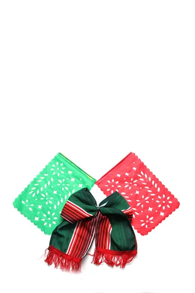 Decorative Objects Mexican Party Pennants Green White Red Tricolor Tie — 스톡 사진