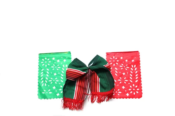 Decorative Objects Mexican Party Pennants Green White Red Tricolor Tie — Φωτογραφία Αρχείου