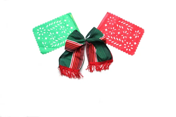 Decorative Objects Mexican Party Pennants Green White Red Tricolor Tie — Φωτογραφία Αρχείου