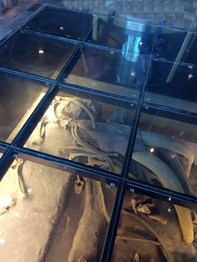 Mexico City, Mexico - 27 Ekim 2021: Meksika ve Amerika 'nın en önemli müzelerinden biri olan Mexico City' deki Ulusal Antropoloji Müzesi. Arkeolojik mirası sergiliyor