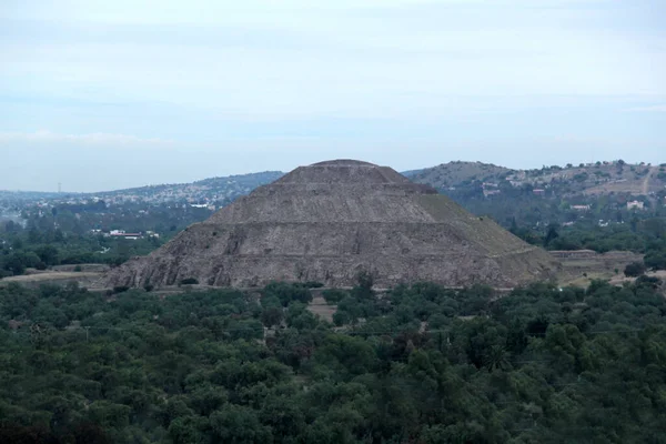 Luchtfoto Van Piramide Van Zon Archeologische Site Teotihuacan Mexico — Stockfoto