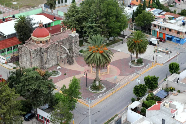 Вид Воздуха Городской Лагерь Дома Растительность Городе Сан Хуан Теотиуакан — стоковое фото